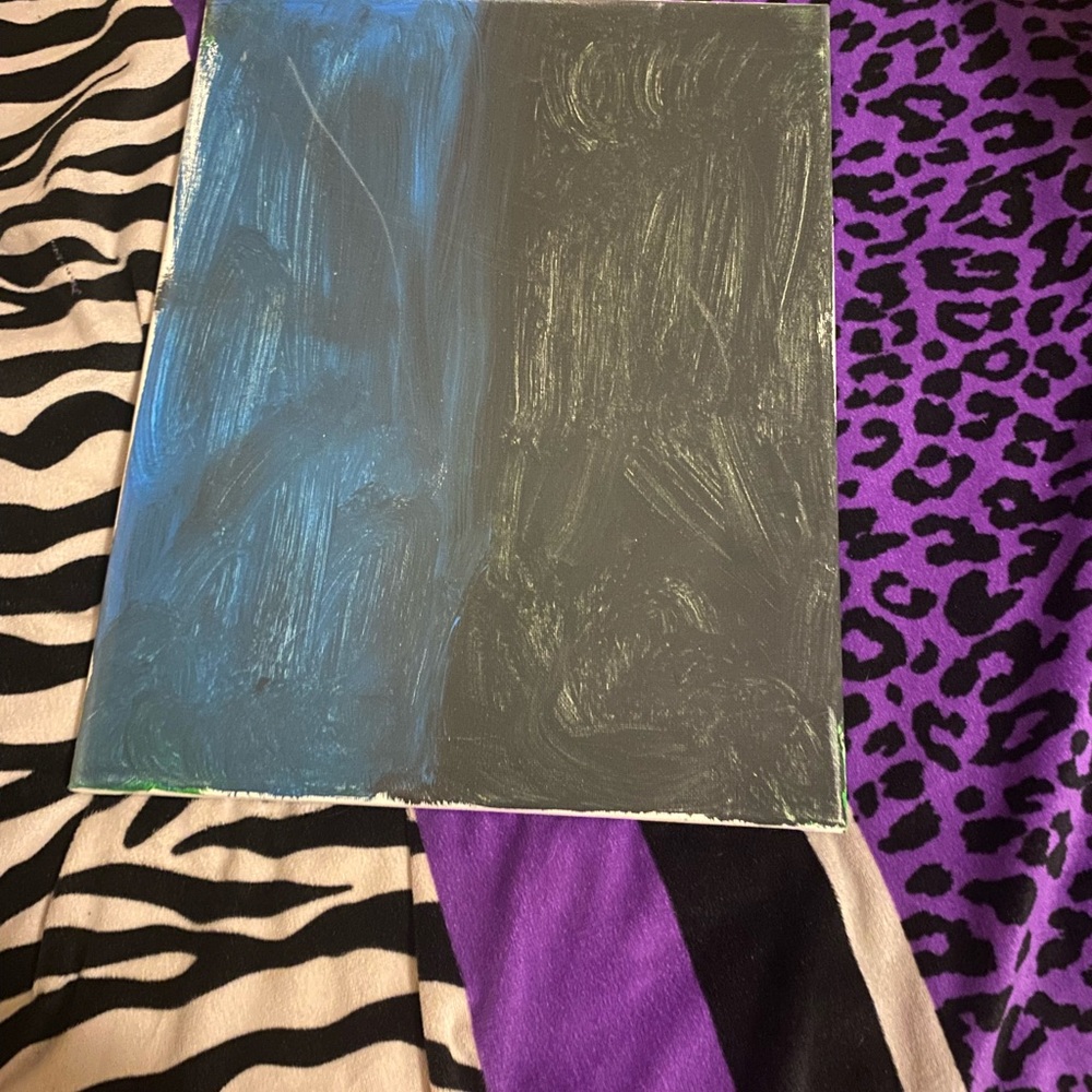 Abstract Blue and Gray Canvas Art - Picture 1 of 1